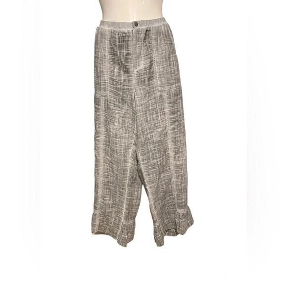 Soft Surroundings Raleigh Pants Cotton Gauze Ruffle Hem Wide Leg - Picture 2 of 12